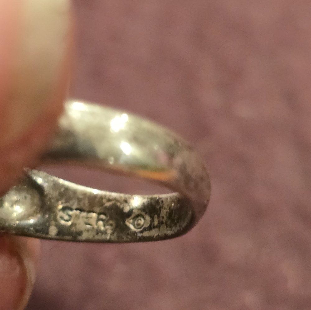 Vtg Smokey Quartz And Citrine Sterling Silver Danecraft Ring Sz 6.75 - Picture 6 of 9